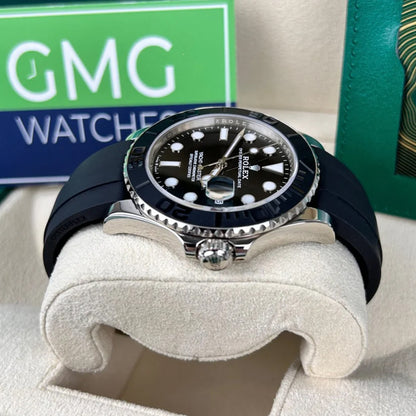Rolex Yacht Master Silicon Band Silver Black Virat Kholi Watch