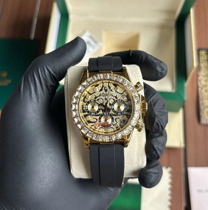 Rolex Daytona Eye of Tiger Gold Diamond Watch