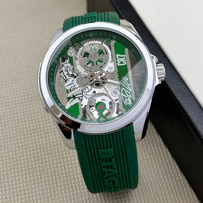 Tagheuer Calibre 17 Cr7 Ronaldo Green Silicon Strap Watch