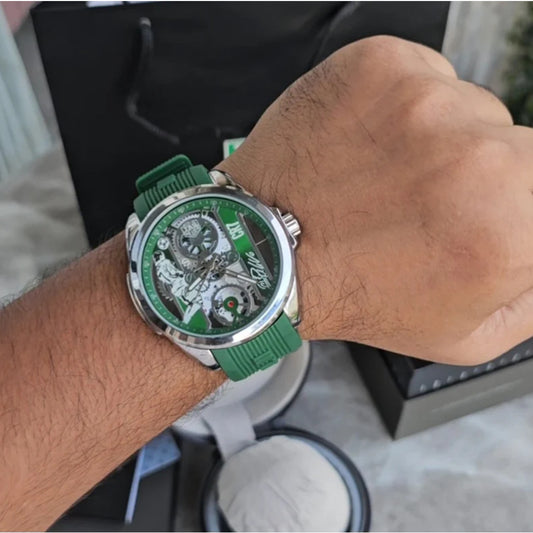 Tagheuer Calibre 17 Cr7 Ronaldo Green Silicon Strap Watch