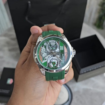 Tagheuer Calibre 17 Cr7 Ronaldo Green Silicon Strap Watch