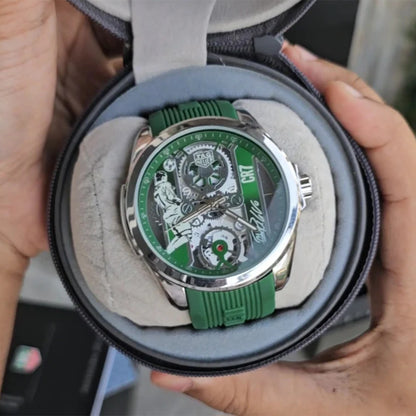 Tagheuer Calibre 17 Cr7 Ronaldo Green Silicon Strap Watch