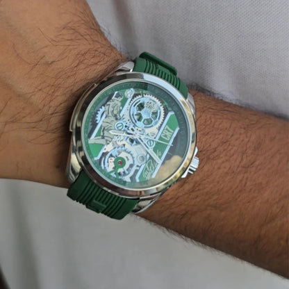 Tagheuer Calibre 17 Cr7 Ronaldo Green Silicon Strap Watch
