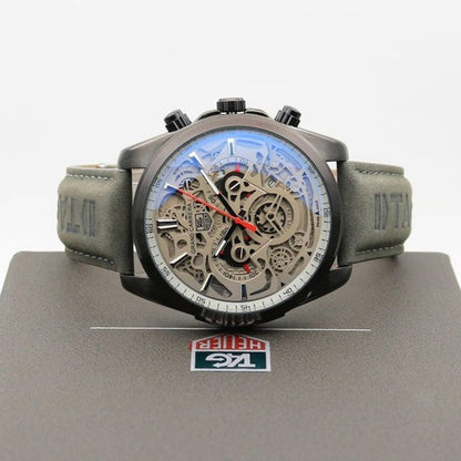 Tagheuer Cr7 Leather Black Belt Black Dial B