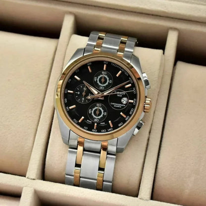 Tissot Couturer Dualtone Black Dial Metal Watch