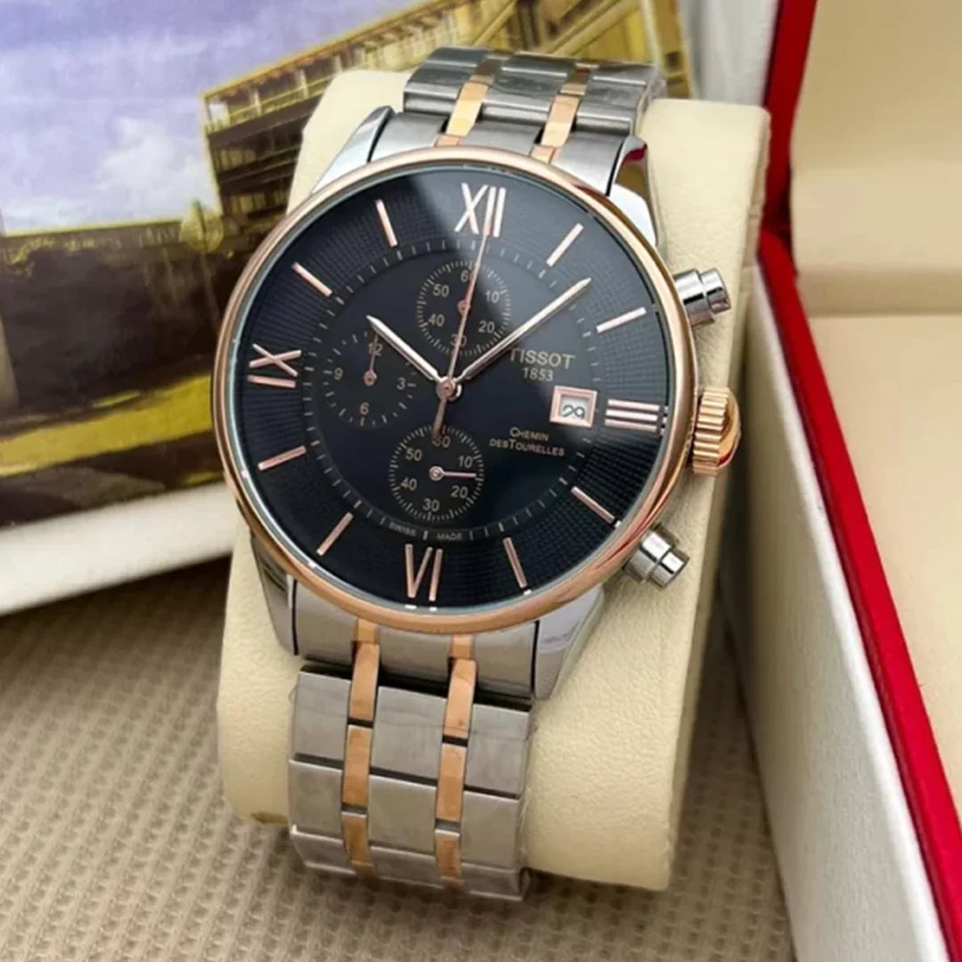 Tissot Dual Tone Metal Black Dial Watch