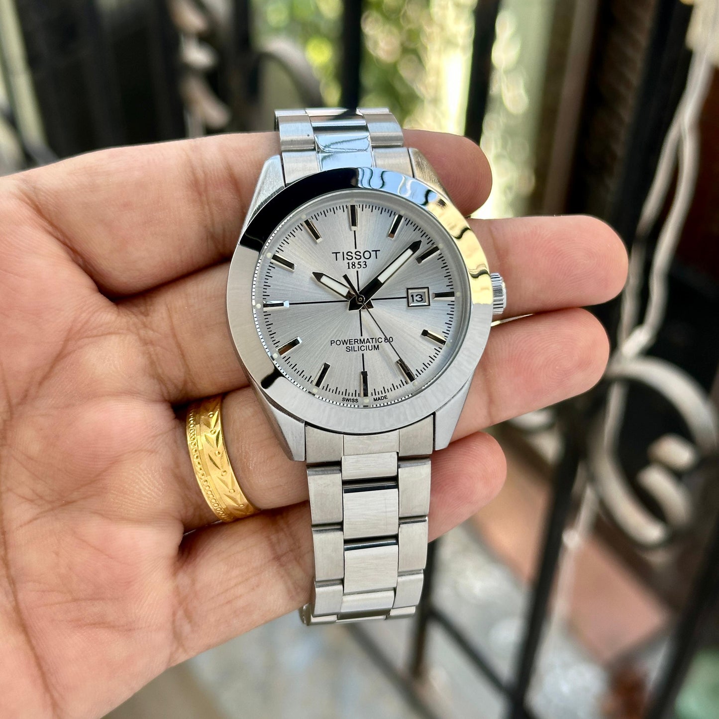 Tissot Gentelman Powermatic 80 Silver Belt Silver Dial