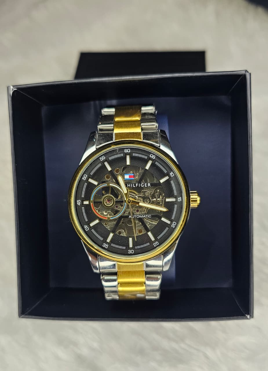 Tommy Hilfiger Silver Gold Metal Watch