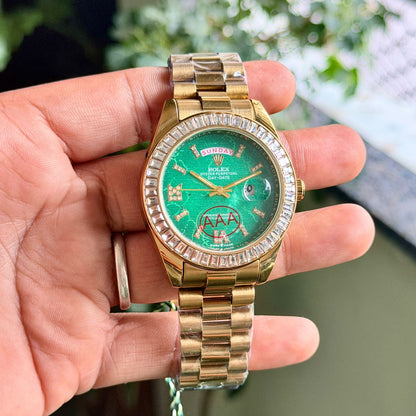 Rolex Daydate Green Dial Stainless Steel