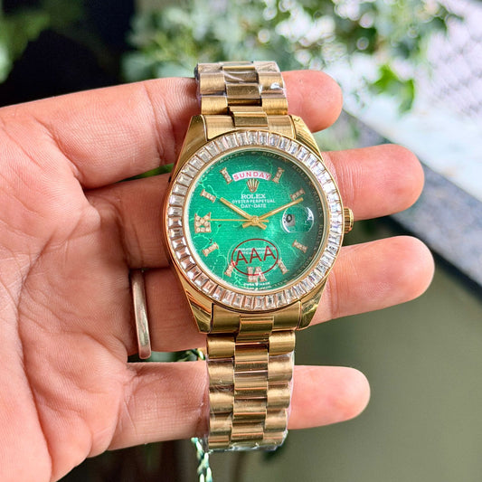 Rolex Daydate Green Dial Stainless Steel