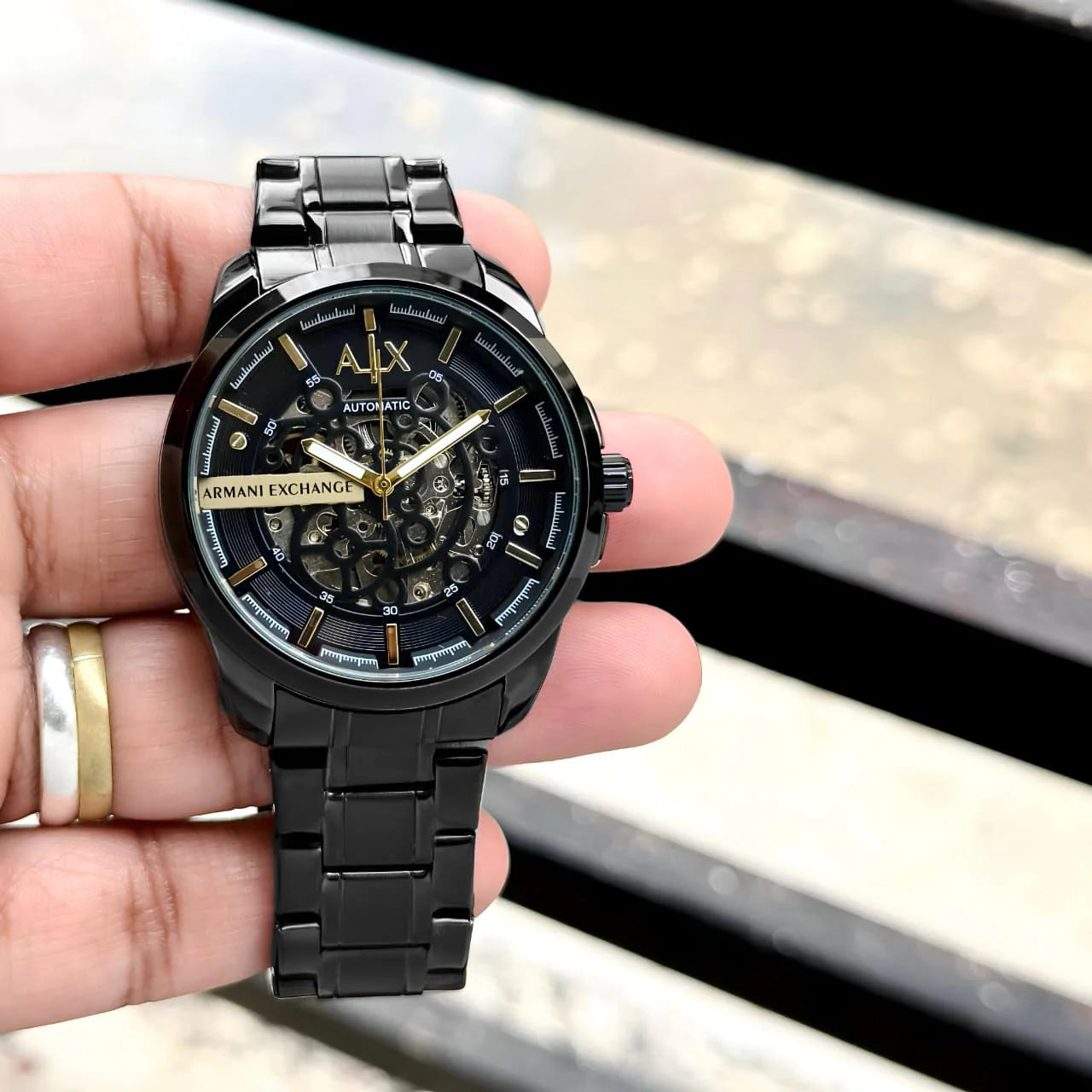 Armani Exchange AIX Stainless Steel Black Automatic Watch