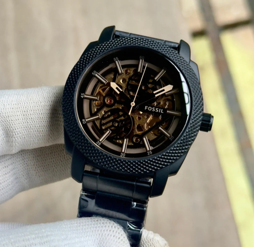 Fossil Automatic brown leather Black dial
