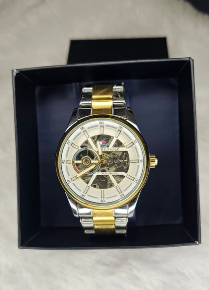 Tommy Hilfiger Silver Gold Metal Watch